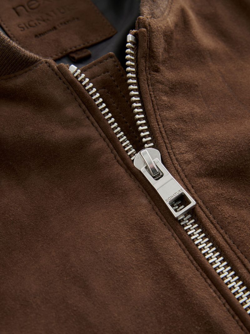 Comely84268 Brown Suede Bomber Jacket - Image 10