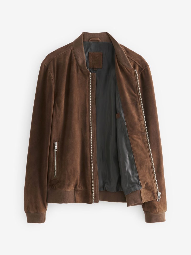 Comely84268 Brown Suede Bomber Jacket - Image 8