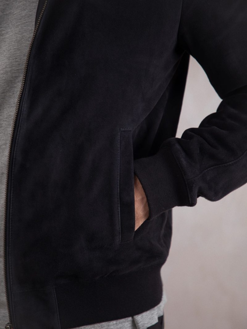 Comely84275 Leather Blue Dalston Suede Bomber Jacket - Image 5