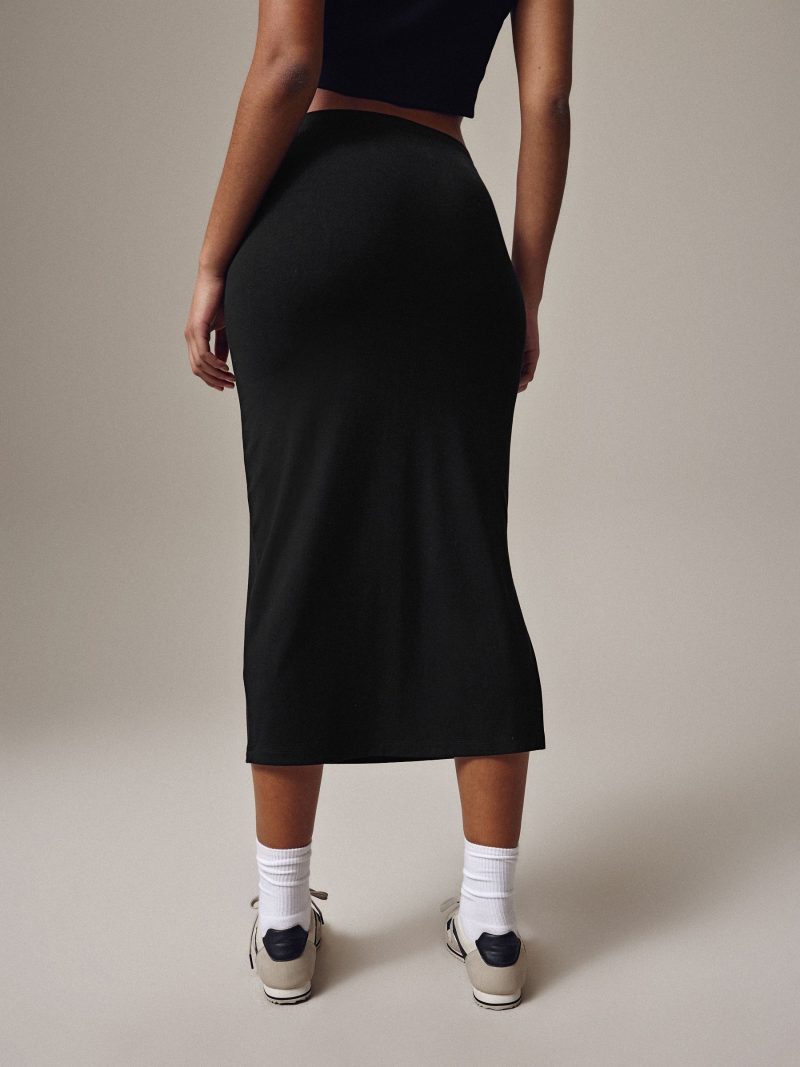 Comely84242 Black Jersey Midi Skirt - Image 4