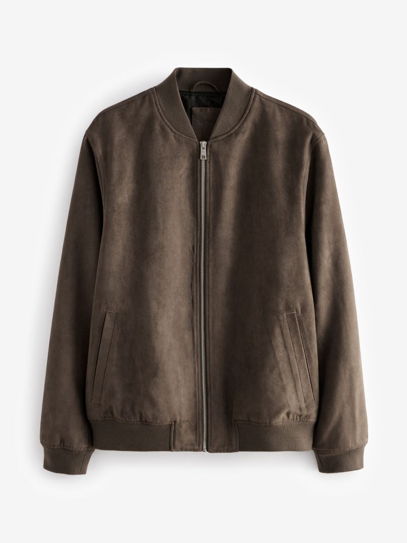 Comely84266 Dark  Faux Suede Bomber Jacket - Image 6