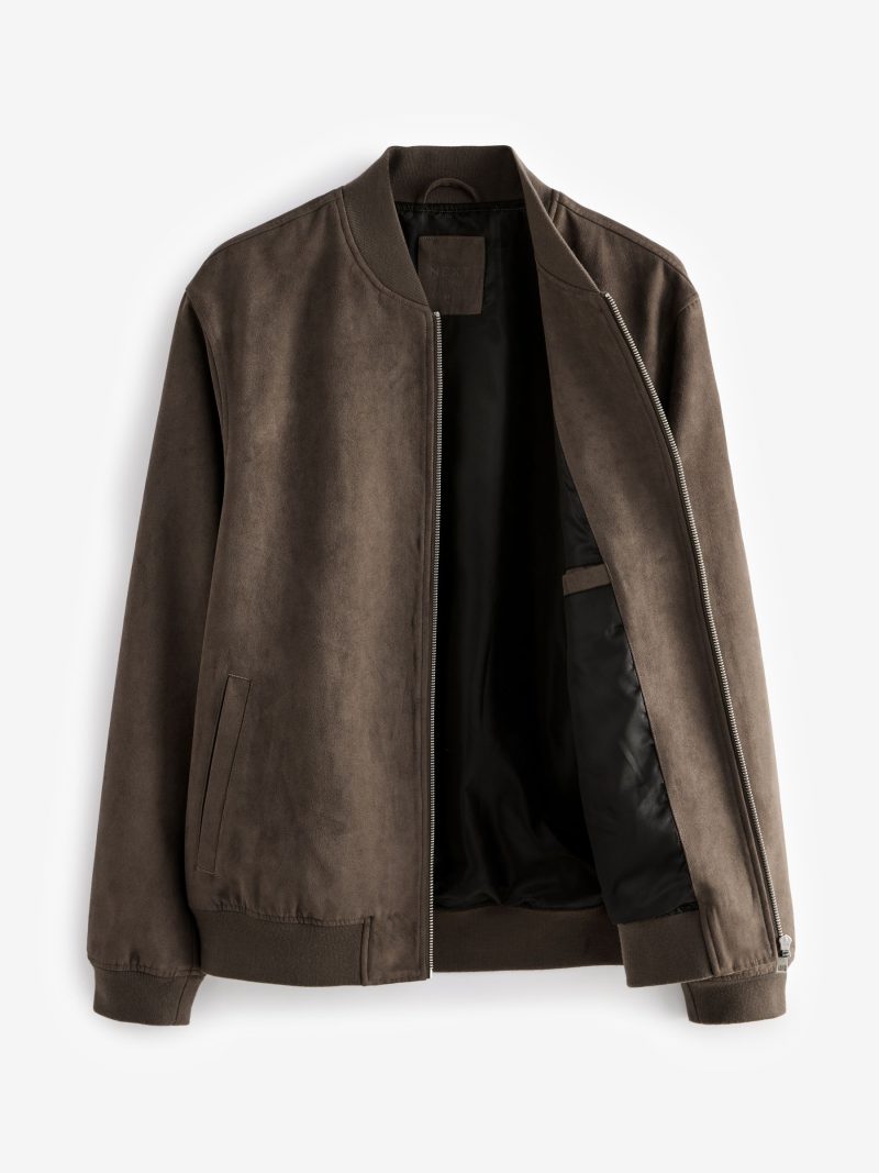 Comely84266 Dark  Faux Suede Bomber Jacket - Image 7
