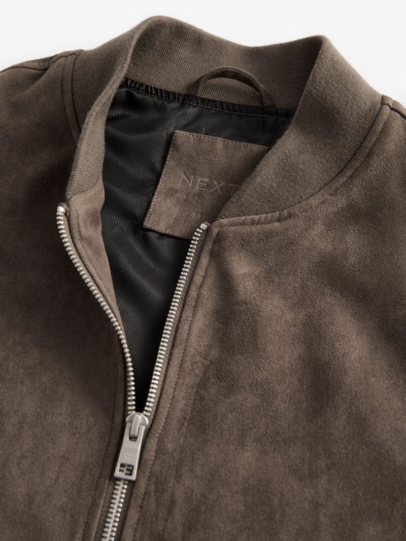 Comely84266 Dark  Faux Suede Bomber Jacket - Image 8
