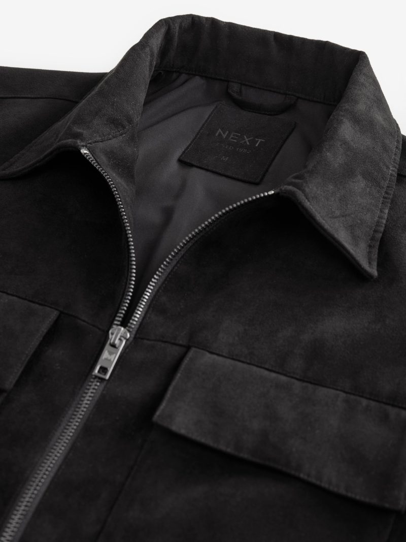 Comely84276 Black Faux Suede Collared Shacket - Image 8