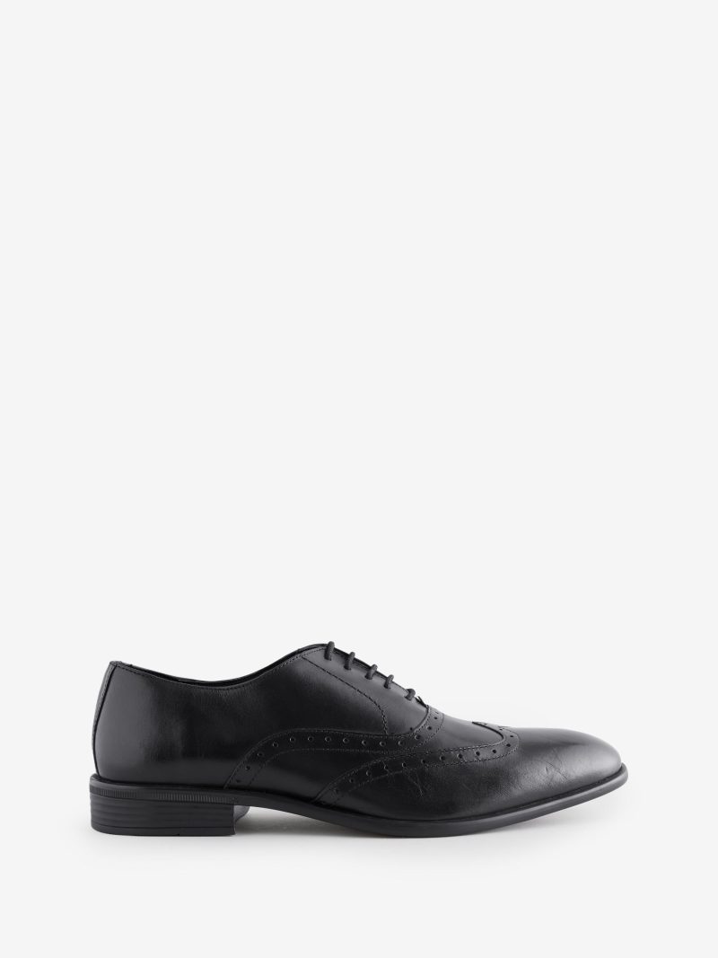 Comely84294 Black Lace up Brogue Derby Shoes - Image 2