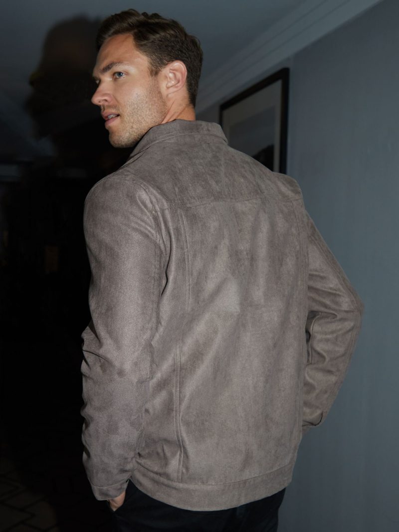 Comely84284 Brown Faux Suede Jacket - Image 2