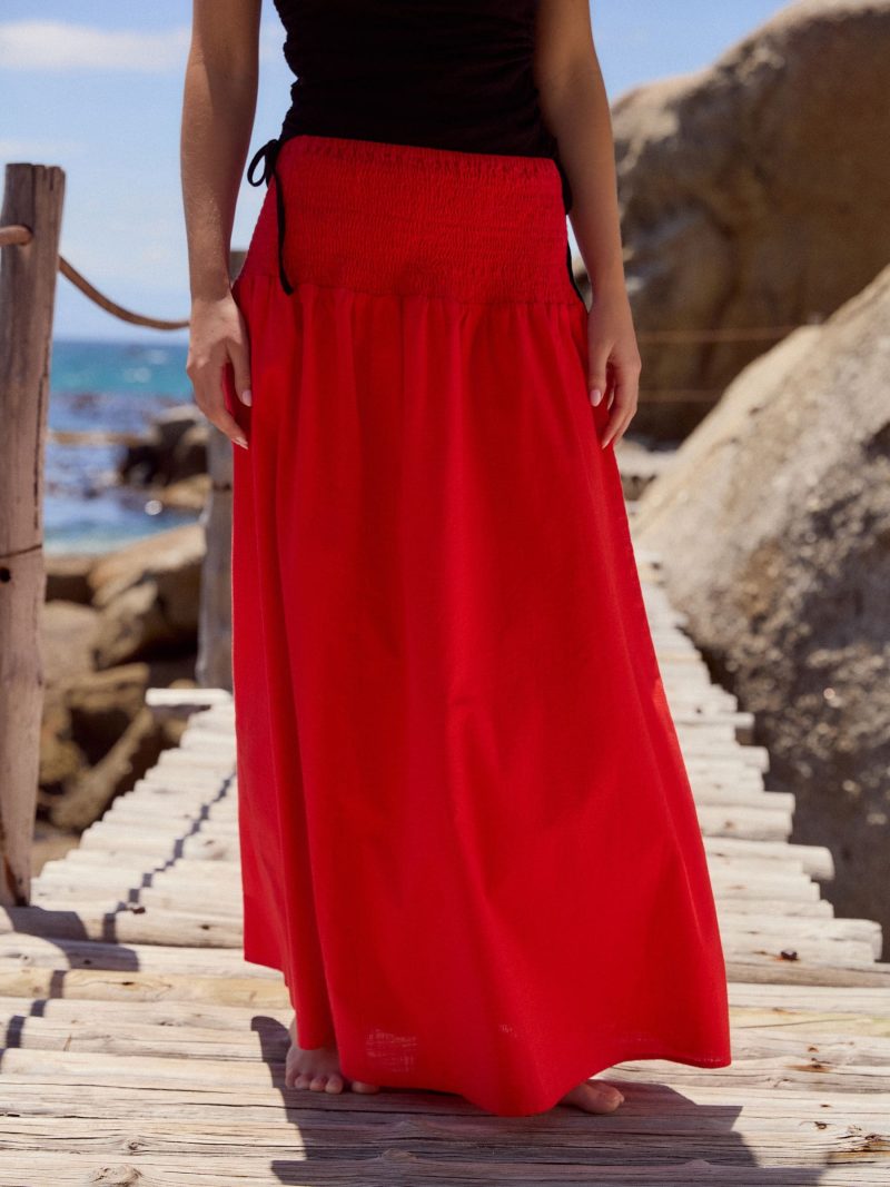 Comely84253 Red Drop Waist Maxi Skirt - Image 2