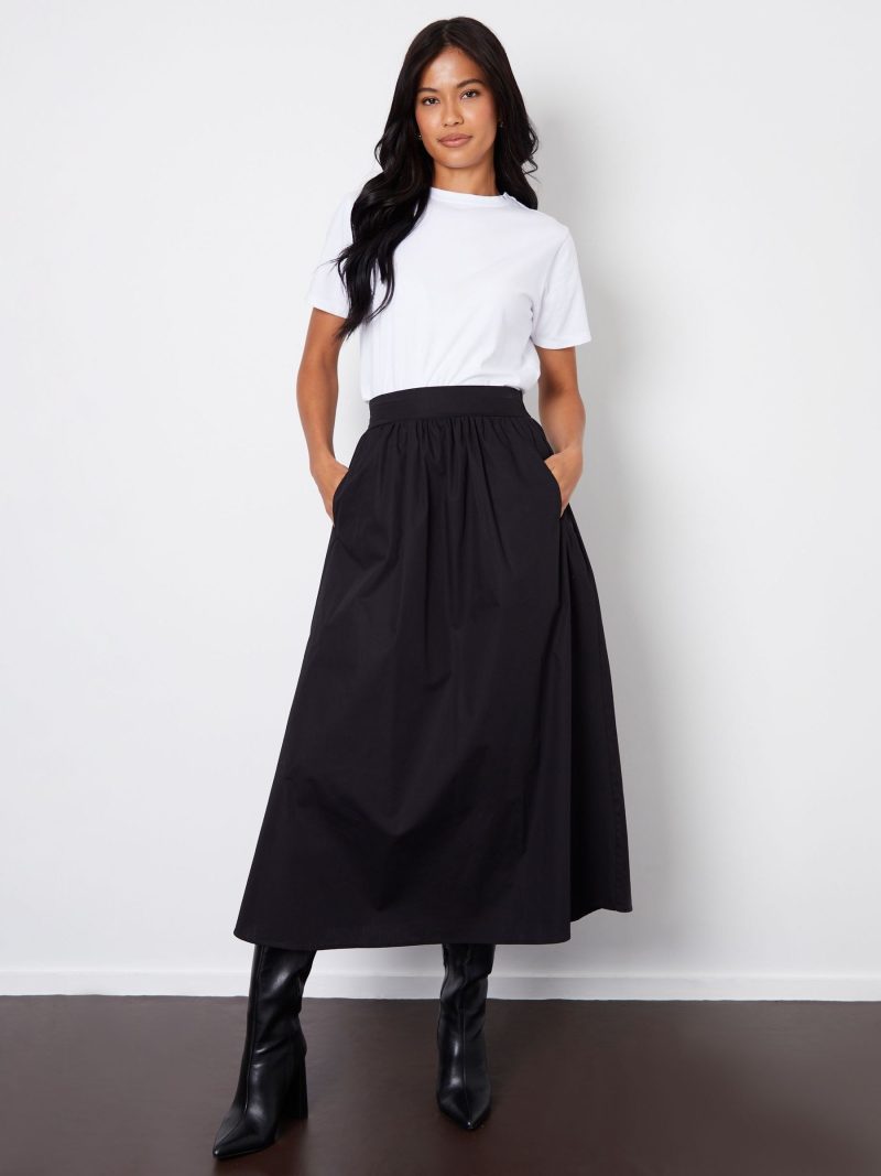 Comely84254 Black Maxi Skirt with Pockets