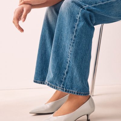 Comely84308 Standard/Wide Fit  Point Toe Low Kitten Heels