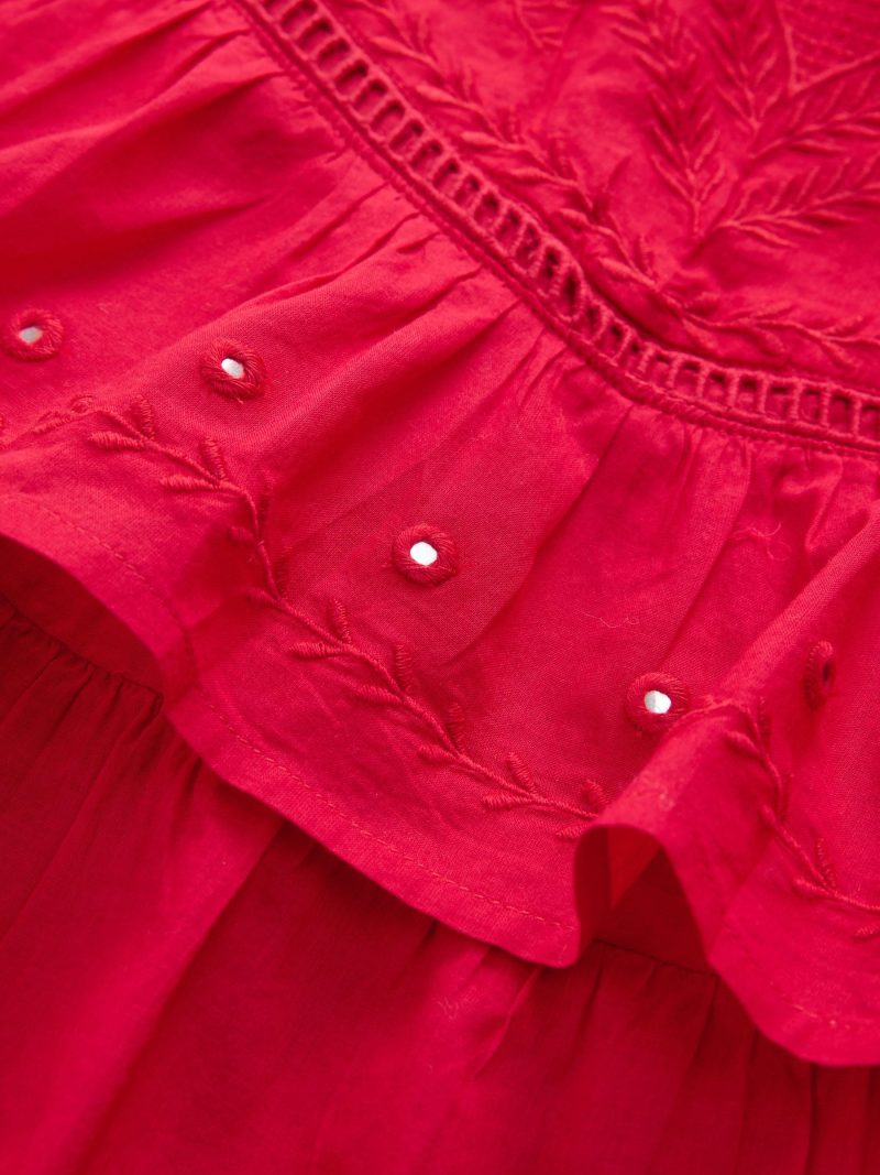 Comely84251 Red Rara Style 100% Cotton Mini Skirt - Image 8
