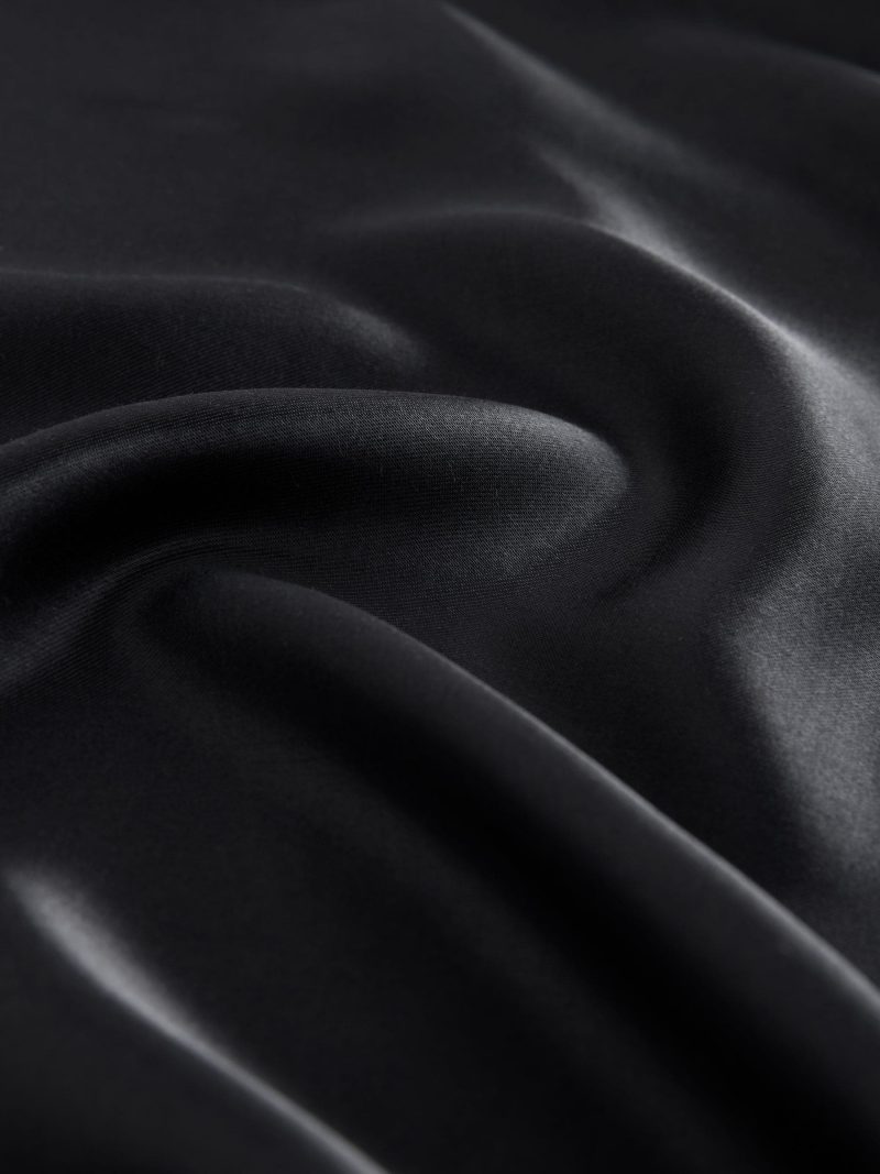 Comely84235 Black Satin Midi Skirt - Image 6