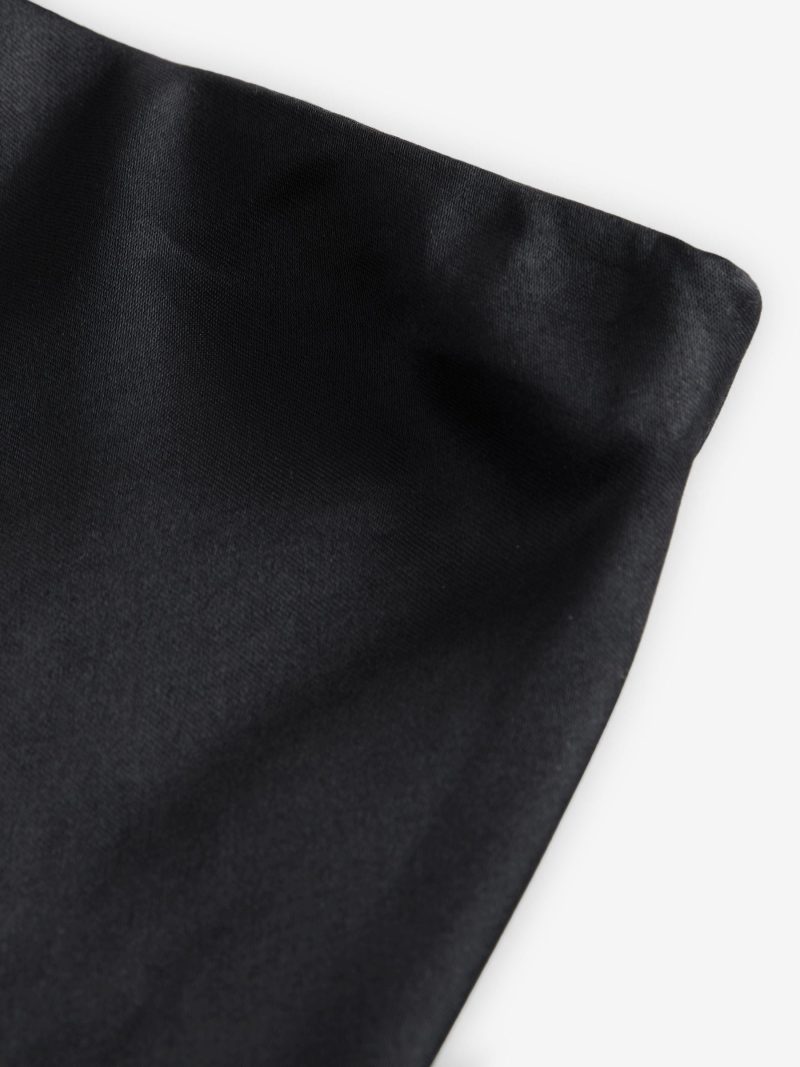 Comely84235 Black Satin Midi Skirt - Image 7