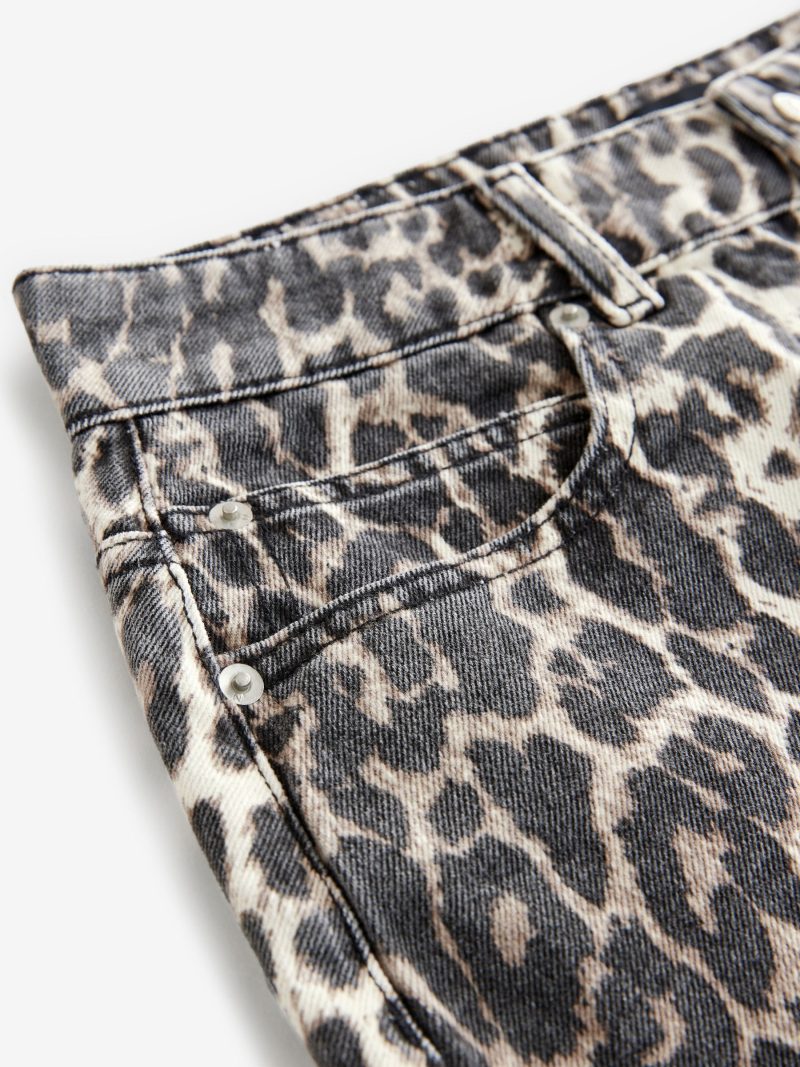 Comely84259 Leopard Print Mini Denim 100% Cotton Skirt - Image 5