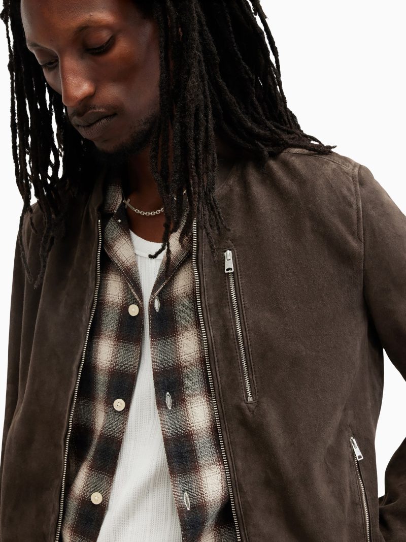 Comely84281 Brown Kemble Suede Bomber Jacket - Image 2