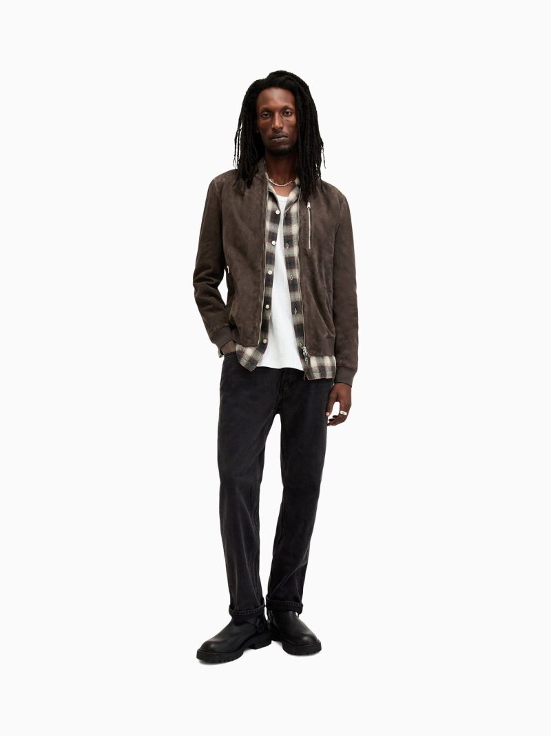Comely84281 Brown Kemble Suede Bomber Jacket - Image 3