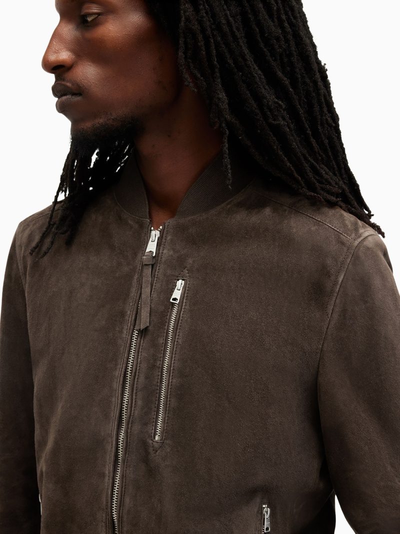Comely84281 Brown Kemble Suede Bomber Jacket - Image 7