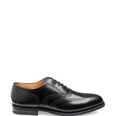 Comely84291 30Brg Black Polished Leather Brogue Oxford Shoes