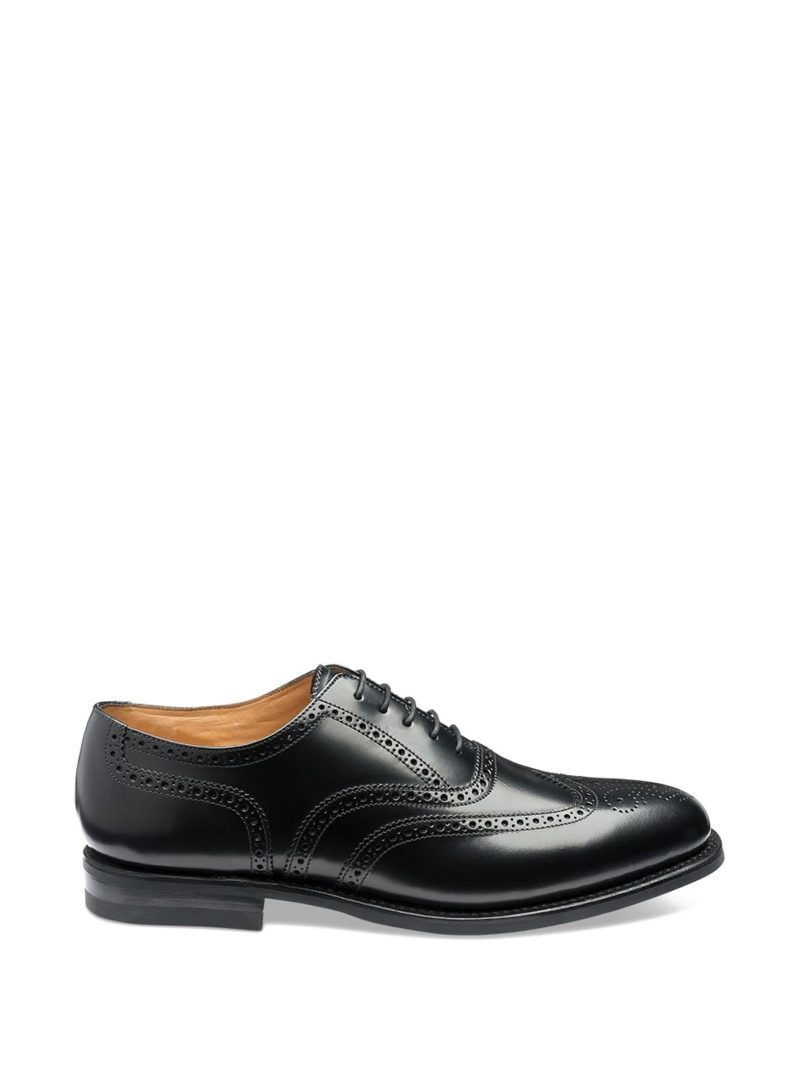Comely84291 30Brg Black Polished Leather Brogue Oxford Shoes