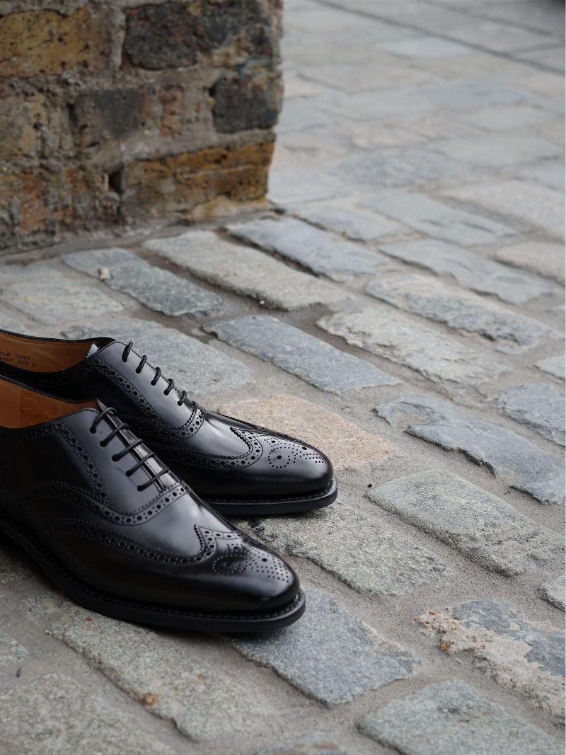 Comely84291 30Brg Black Polished Leather Brogue Oxford Shoes - Image 2