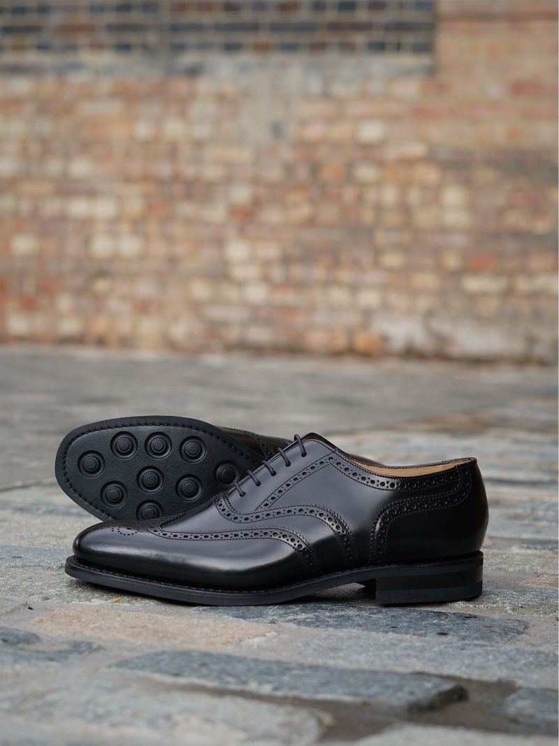 Comely84291 30Brg Black Polished Leather Brogue Oxford Shoes - Image 3