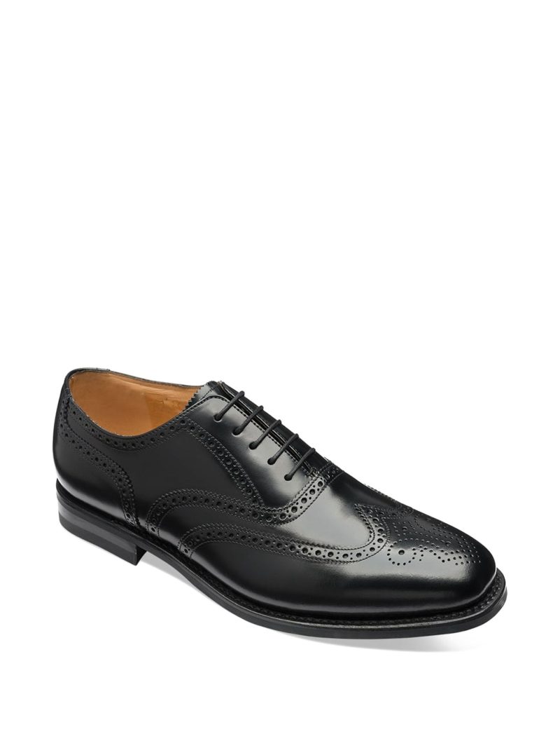 Comely84291 30Brg Black Polished Leather Brogue Oxford Shoes - Image 4