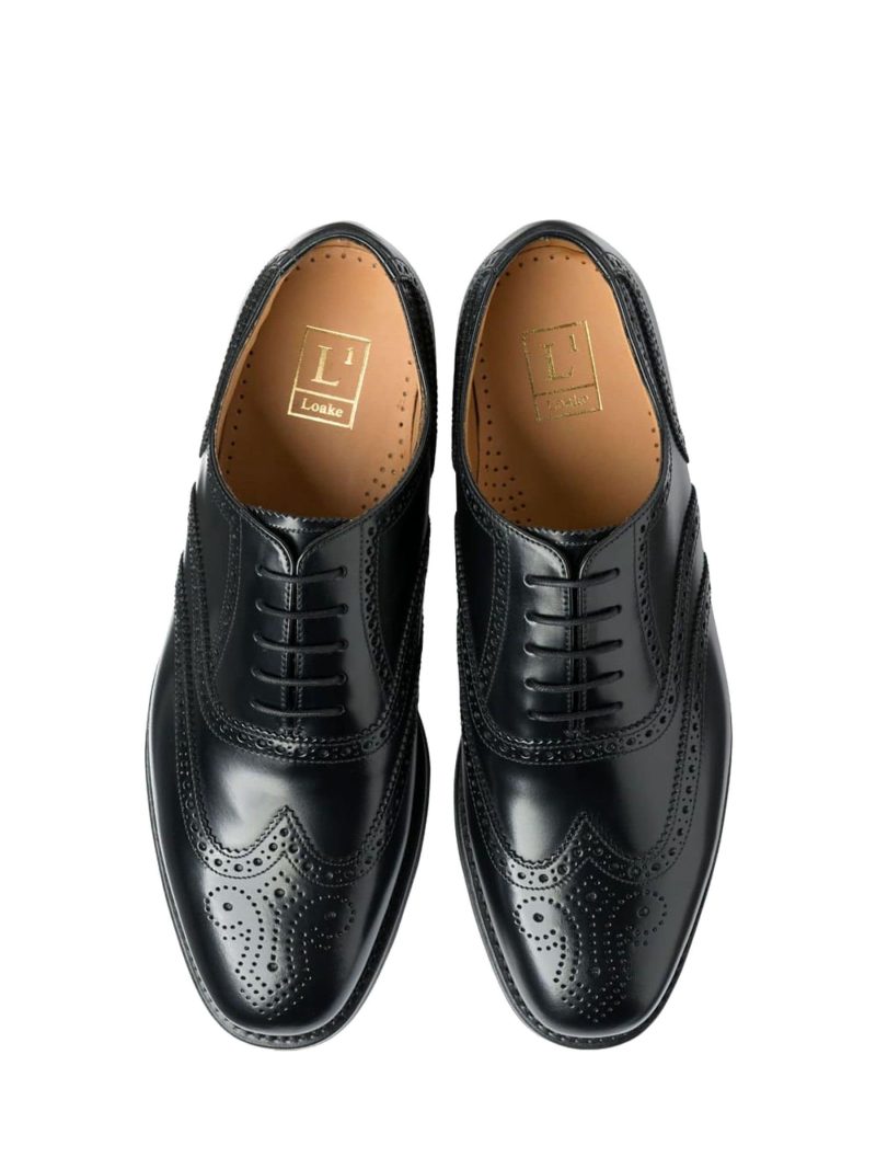 Comely84291 30Brg Black Polished Leather Brogue Oxford Shoes - Image 5