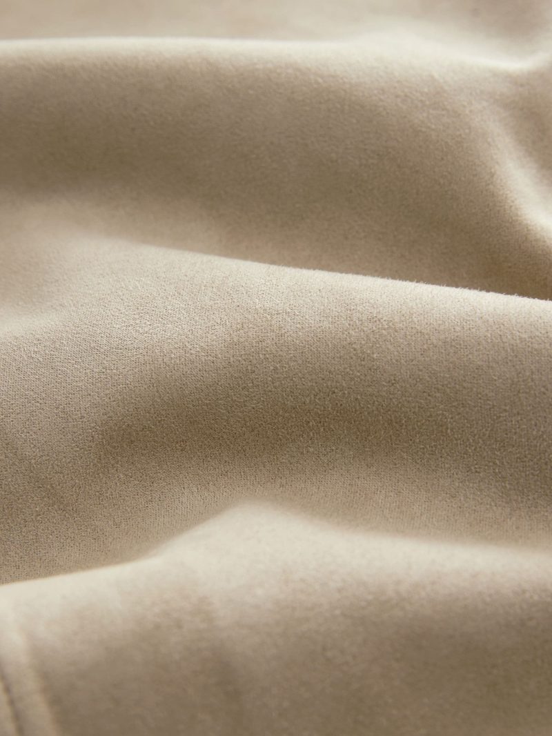 Comely84272 Neutral Faux Suede Zip Through Collared Shacket - Image 9