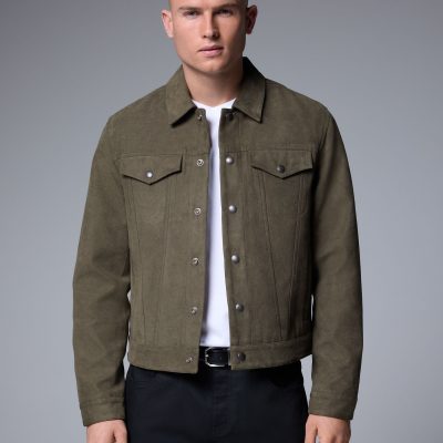 Comely84264 Green Faux Suede Western Jacket