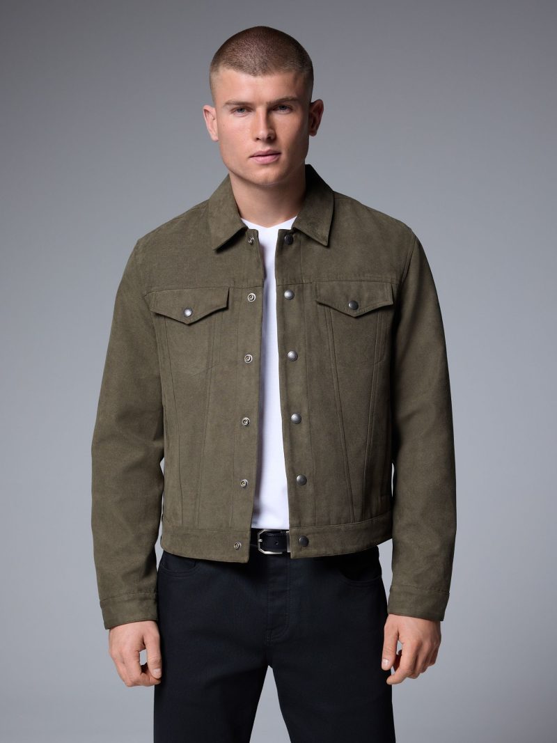 Comely84264 Green Faux Suede Western Jacket