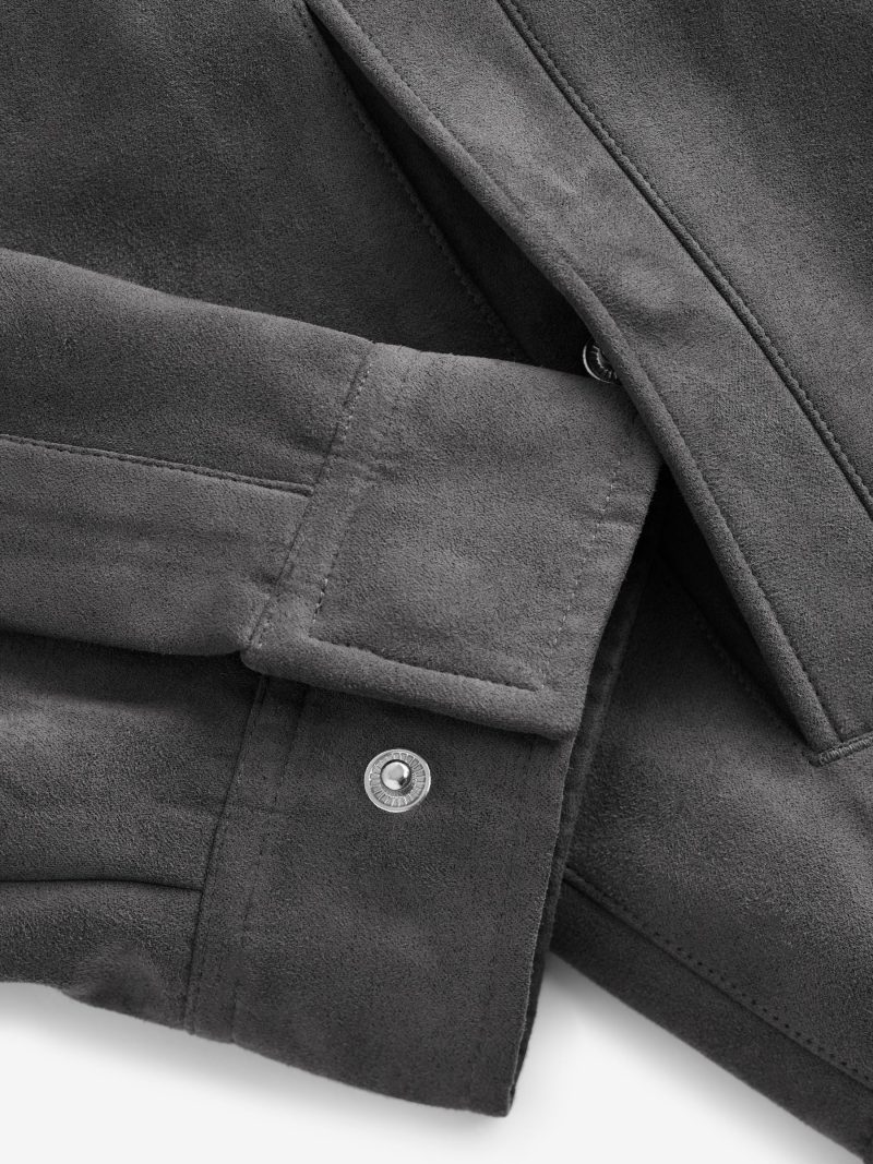 Comely84273 Grey Faux Suede Zip Through Shacket - Image 10