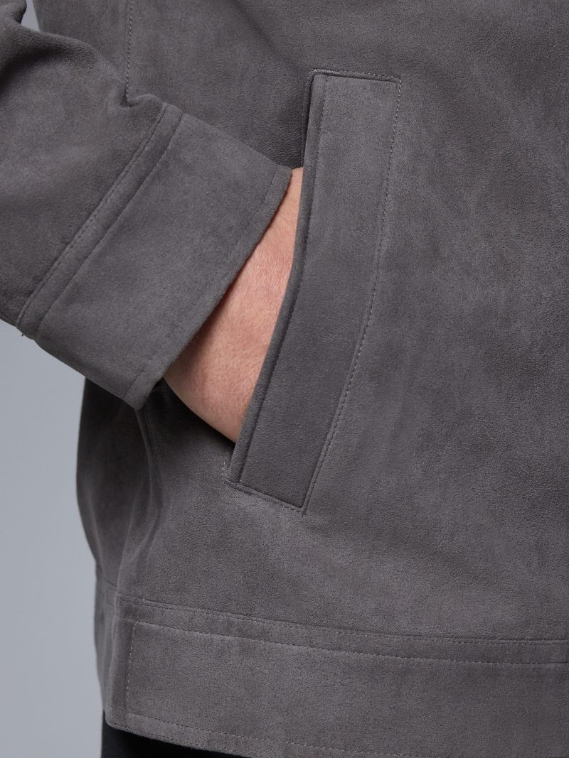 Comely84273 Grey Faux Suede Zip Through Shacket - Image 4
