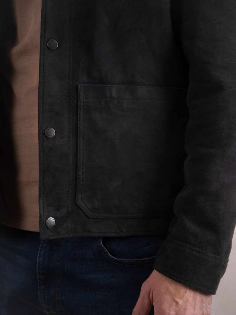Comely84282 Leather Blue Seaton Suede Jacket - Image 5