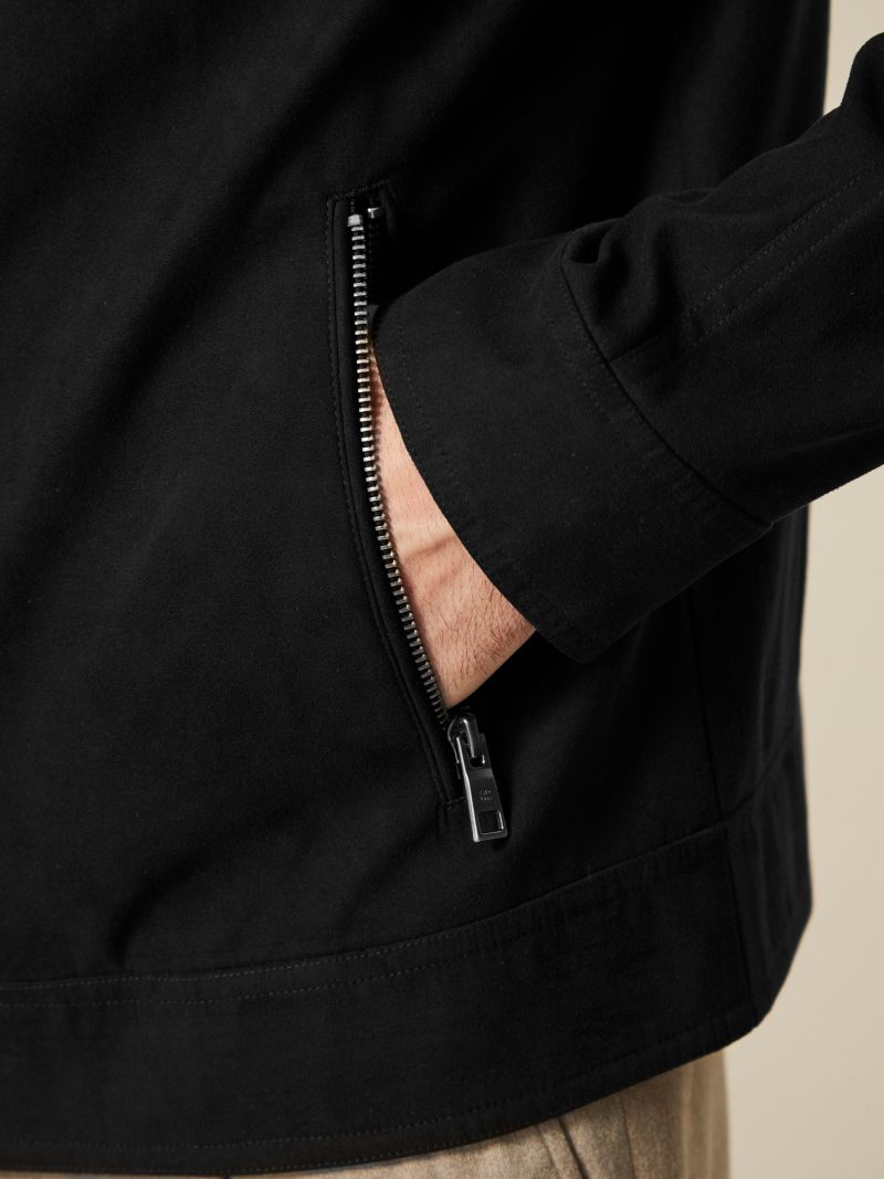Comely84278 Black Faux Suede Racer Jacket - Image 4
