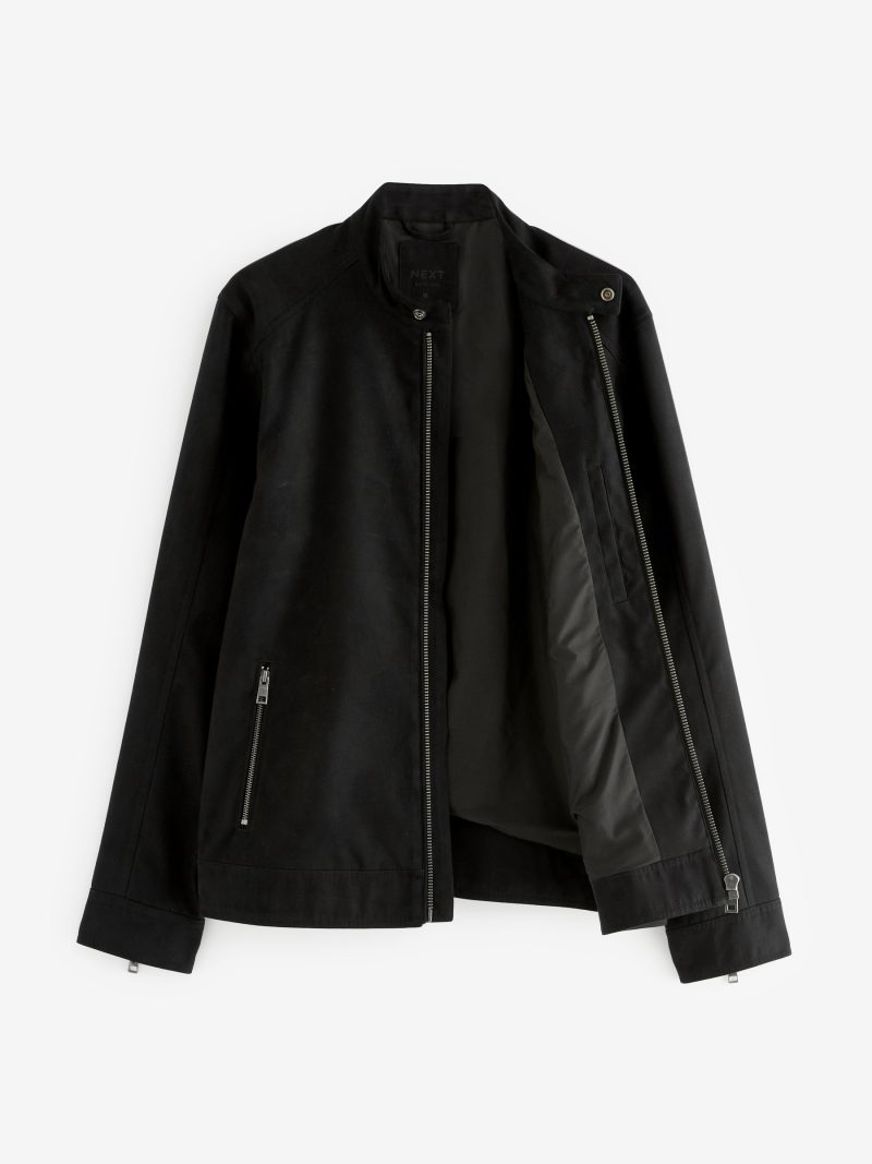 Comely84278 Black Faux Suede Racer Jacket - Image 6