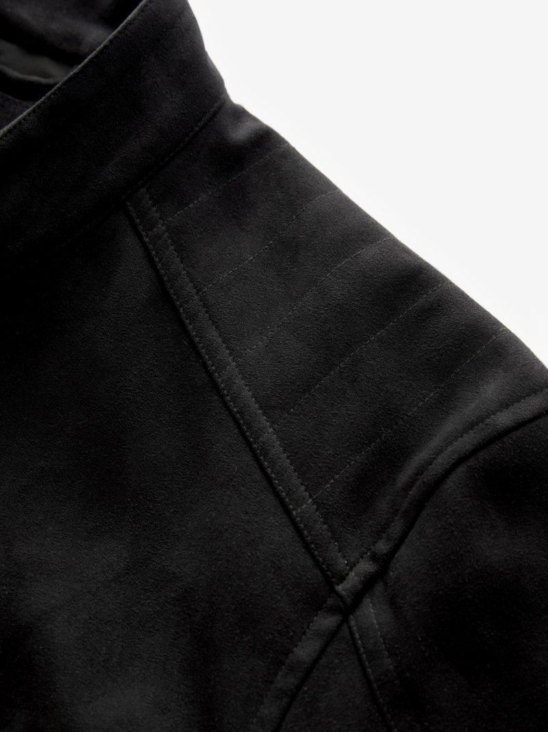 Comely84278 Black Faux Suede Racer Jacket - Image 8