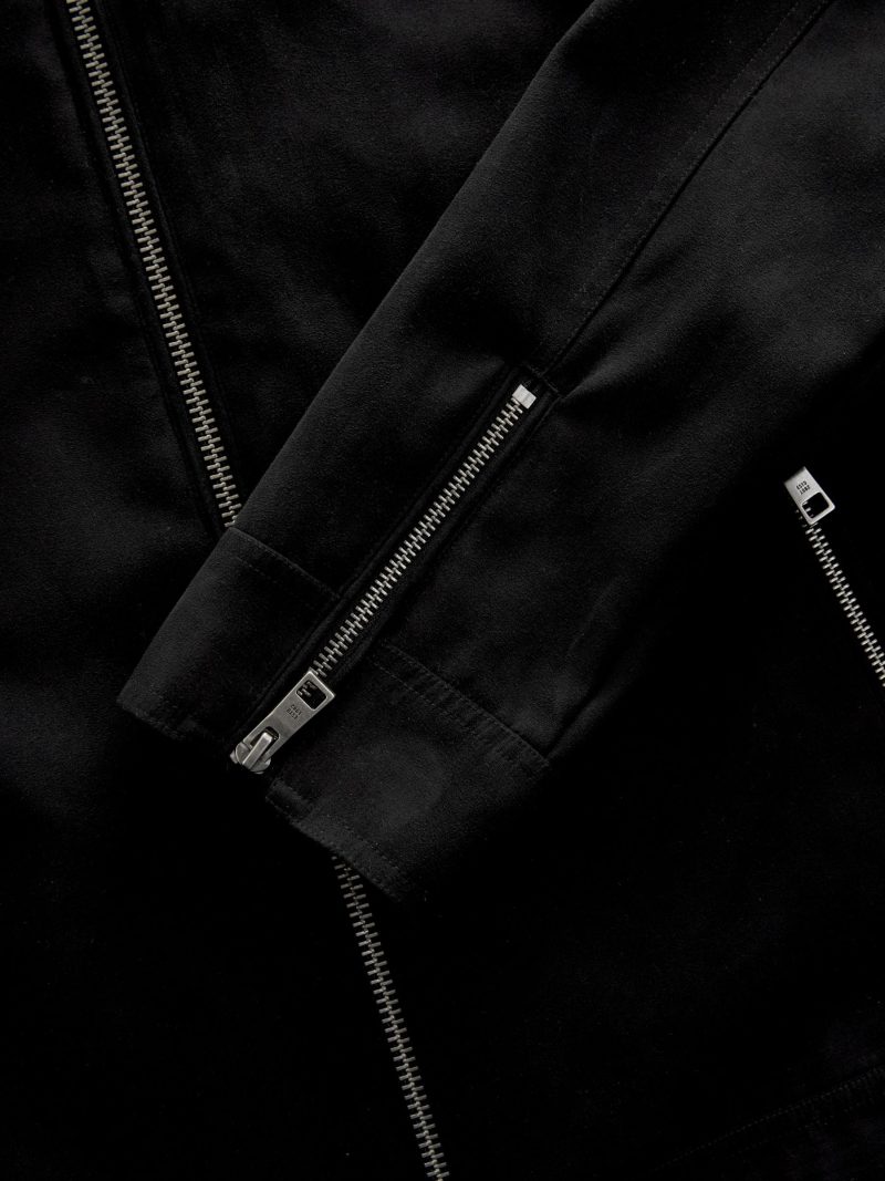 Comely84278 Black Faux Suede Racer Jacket - Image 9