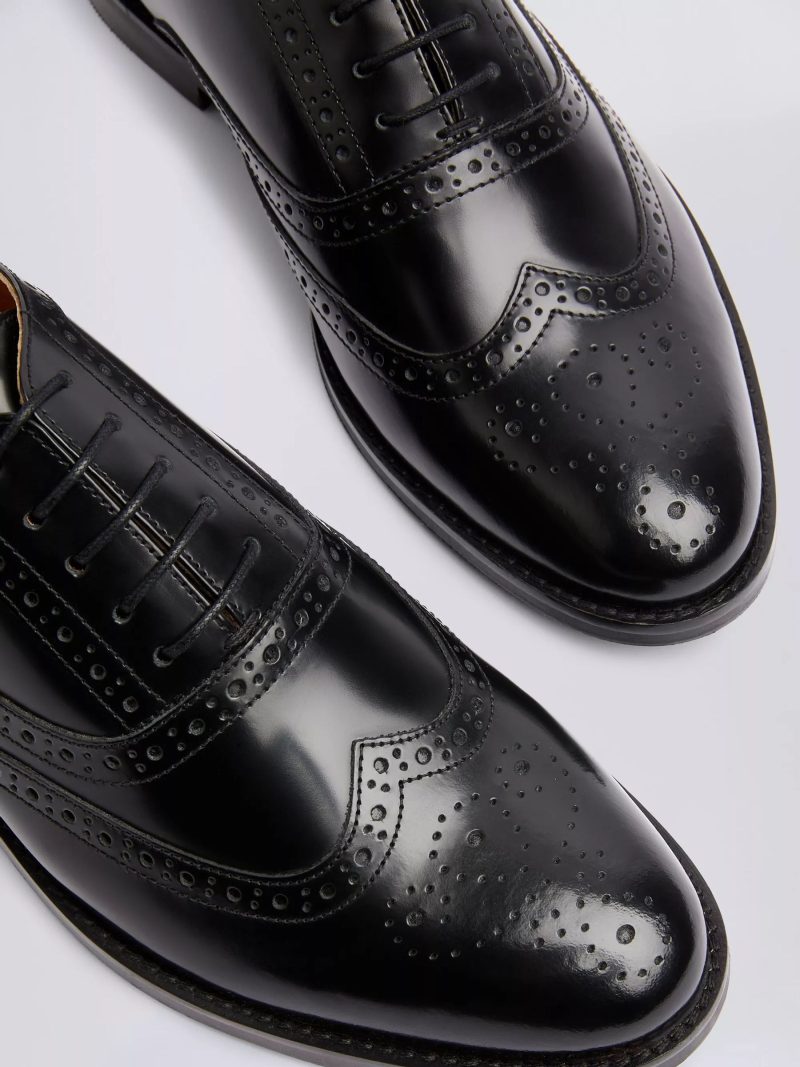 Comely84287 Black Oxford Brogue Shoes - Image 4