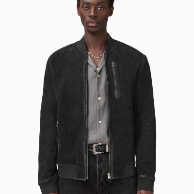 Comely84283 Black Kemble Suede Bomber Jacket