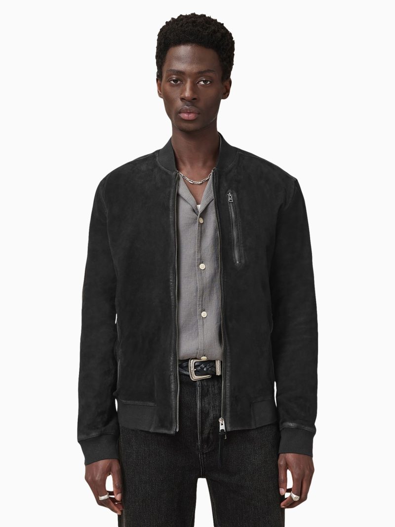 Comely84283 Black Kemble Suede Bomber Jacket