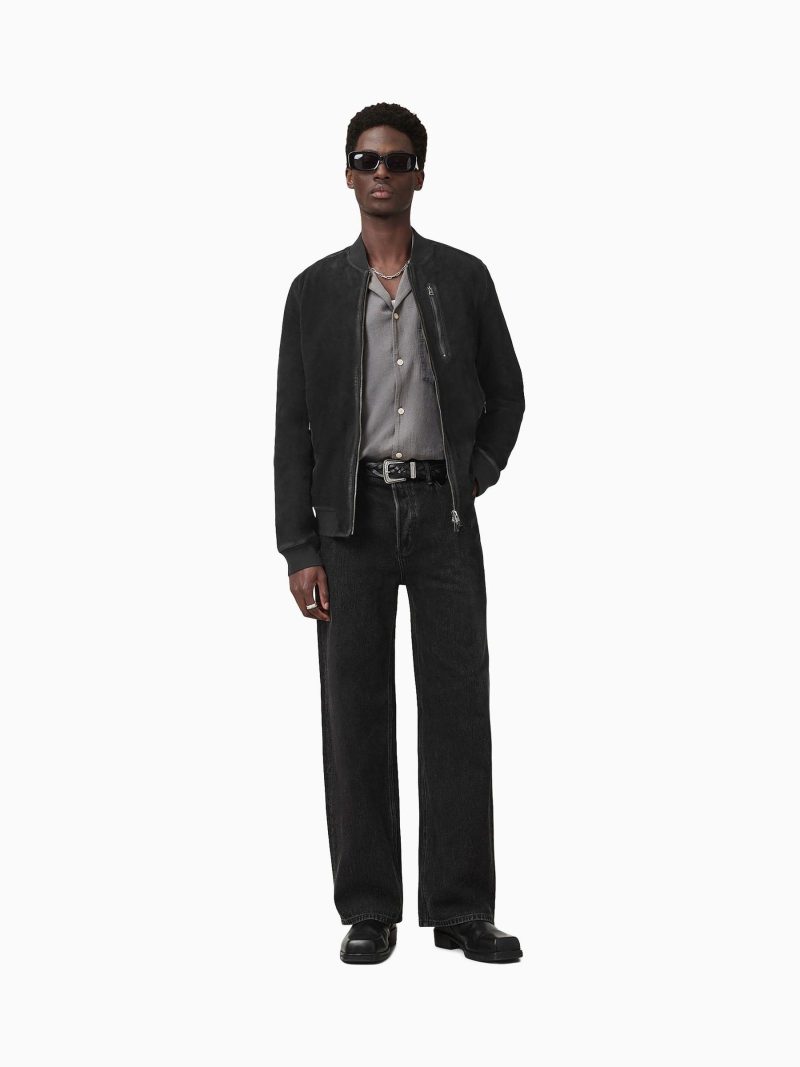 Comely84283 Black Kemble Suede Bomber Jacket - Image 3