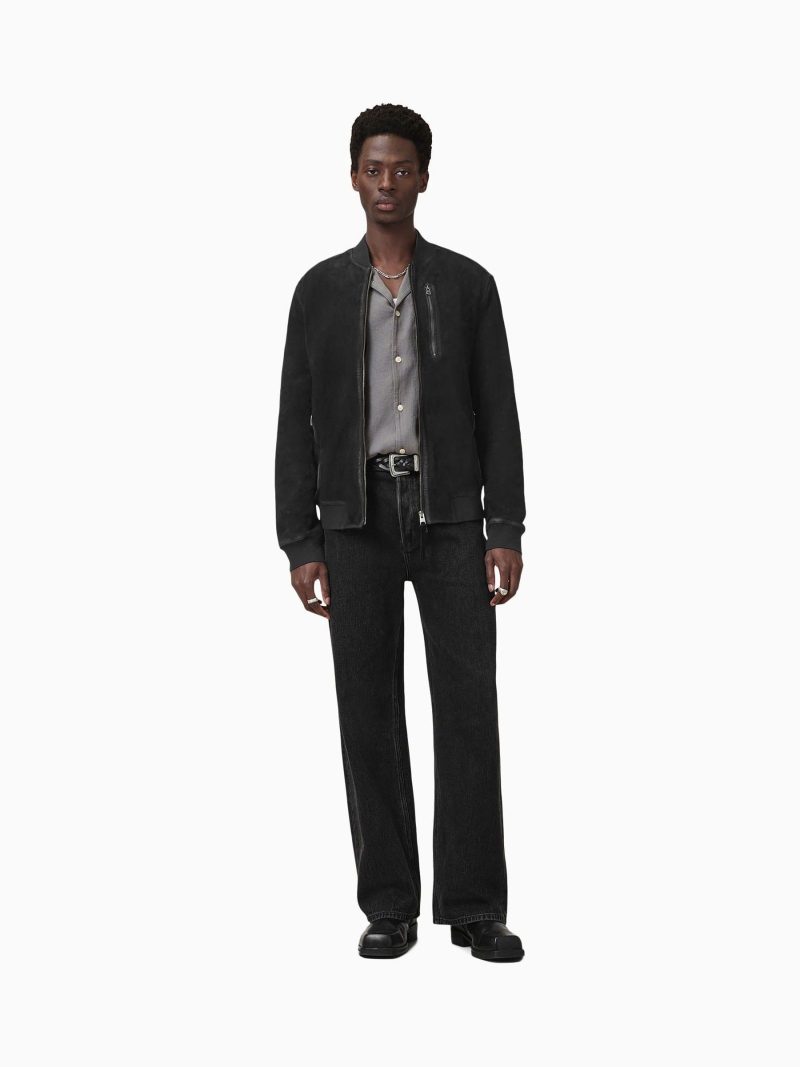 Comely84283 Black Kemble Suede Bomber Jacket - Image 5