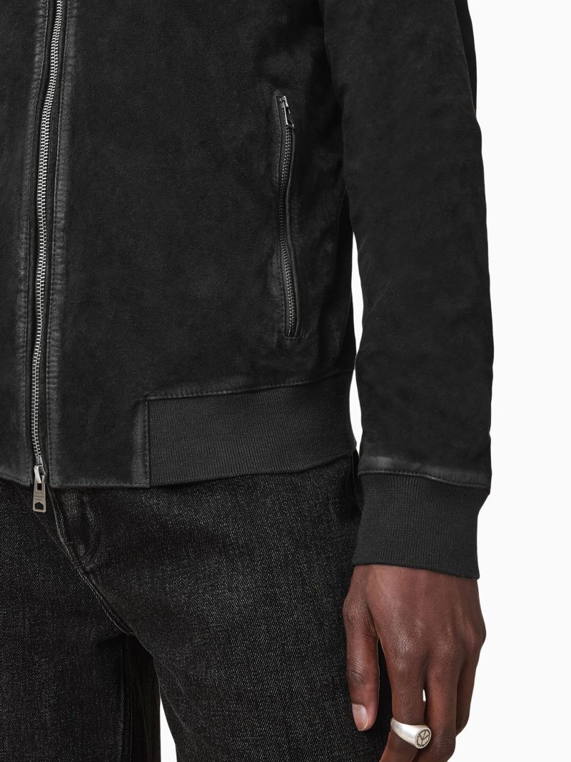 Comely84283 Black Kemble Suede Bomber Jacket - Image 7